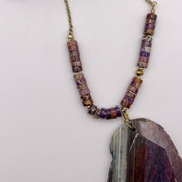PANACEA Long Stone Pendant Necklace, Purple - Picture 2 of 4